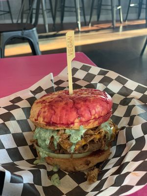 Naughty Cowgirl Burger, get this if you like sweeter sauces  at The Dirty V in Apex