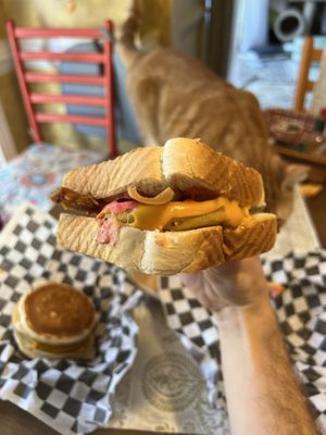 Cats are interested in the breakfast grub 😉   at The Dirty V in Apex