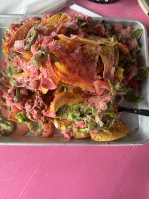 Trash can nachos! My fav 😀  at The Dirty V in Apex