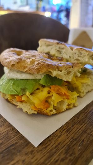 Vegan sandwich at La Chuta in Aguas Calientes