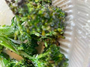 Roasted Broccolini with garlic and sea salt. Made without Parmesan  at Biga Wood Fired Pizzeria in Kirtland