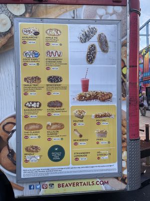Green leaf indicates can be veganized   at Beaver Tails  in Saint John