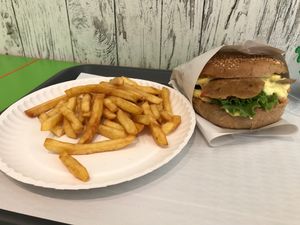 seitan burger  at Green Point in Zagreb