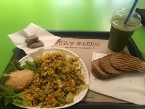 Tofu scramble and green shake at Green Point in Zagreb