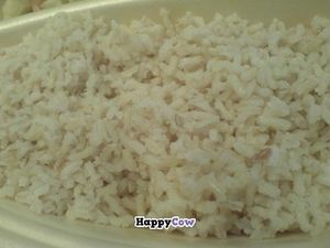 Overcooked mushy brown rice.  at Green Point in Zagreb