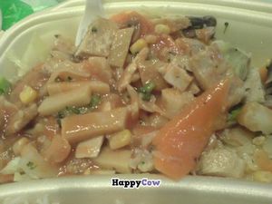 Tofu stir fry. Cooked in advance, cold, overcooked limp bamboo shoots.  at Green Point in Zagreb