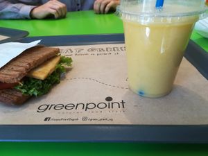 Tofu toast breakfast combo + shake at Green Point in Zagreb