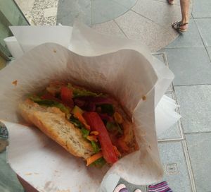 seitan burger for 27 kn so ca. 4€ at Green Point in Zagreb