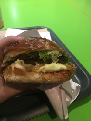 Vegan hempburger  at Green Point in Zagreb
