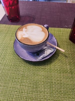 Vegan latte at Restaurant Don Dino in Trogir