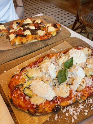 Vegan salami and vegan la citta  at Pizzeria Piccola in Ljubljana