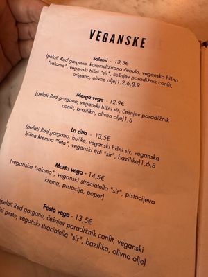 Vegan pizzas 🍕   at Pizzeria Piccola in Ljubljana