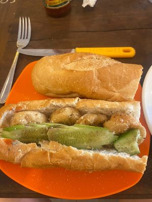 Ordered the fried tofu and added bread to make 'egg sandwich for breakfast'   at Taste For Life in Siem Reap
