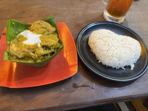 Tofu amok with rice  at Taste For Life in Siem Reap