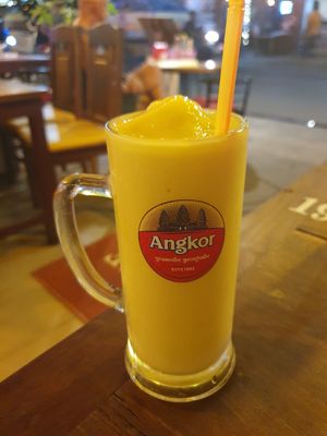 Mango shake with coco milk at Taste For Life in Siem Reap
