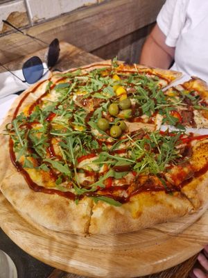 BBQ Pizza (veggie) vegan cheese available at VegeDub in Dubrovnik