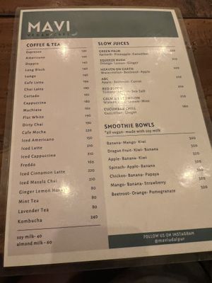 Food and drink menu (Nov 22)   at Mavi Cafe in Udaipur