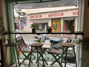 Window seating   at Mavi Cafe in Udaipur