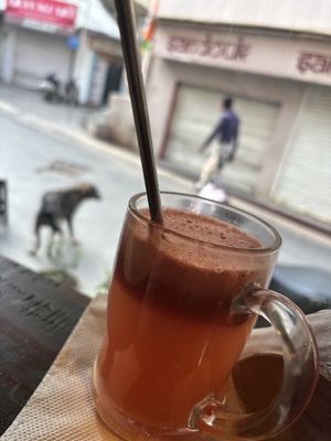 Watermelon pressed juice   at Mavi Cafe in Udaipur