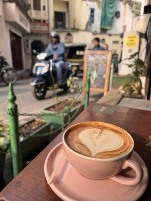Oat milk chai   at Mavi Cafe in Udaipur
