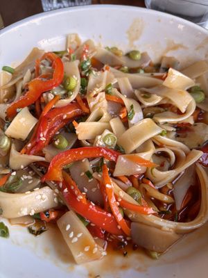 Drunken noodles  at Lua Brewing in Des Moines