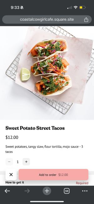 The only vegan option listed after rebrand   at Coastal Cowgirl Cafe in Tuscaloosa