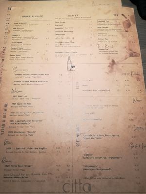 Menu at Citta Vegan Izakaya in Hamburg