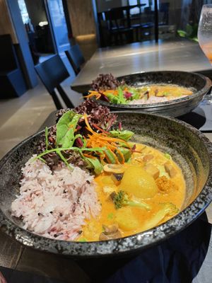 Two massaman curries  at Citta Vegan Izakaya in Hamburg