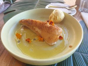 Torrija de piña at TROPICOOL in Madrid