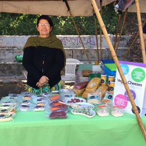 vegan cheeses at Feria Verde de Ciudad Colon in San Jose