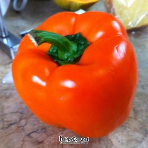 Organic bell pepper at Feria Verde de Ciudad Colon in San Jose