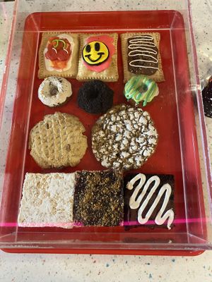 Astrotarts and Mini Donuts (Display Case)  at Cosmic Bakery  in Upland