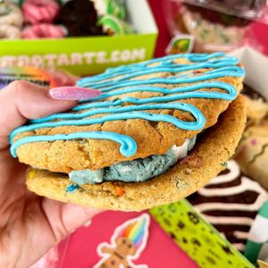 Confetti Cookie Sandie with Cotton Candy Buttercream  at Cosmic Bakery  in Upland