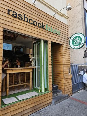 outside at Rashcook Falafel in Frankfurt