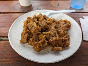 Side of tof'dodo at Afro Vegana Foods in San Juan