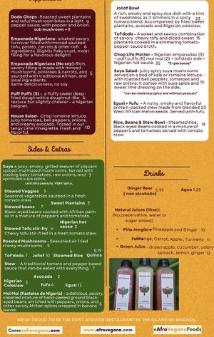   at Afro Vegana Foods in San Juan