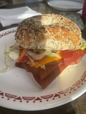 Cool cath on a bagel   at Kickstart Cafe in Shelton