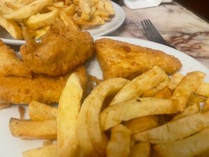 This was about £12 - Tofish and chips at Papa's Fish and Chips in Whitby