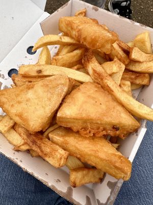   at Papa's Fish and Chips in Whitby