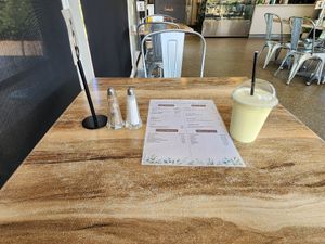 Banana milkshake at Discovery Cafe in Balranald