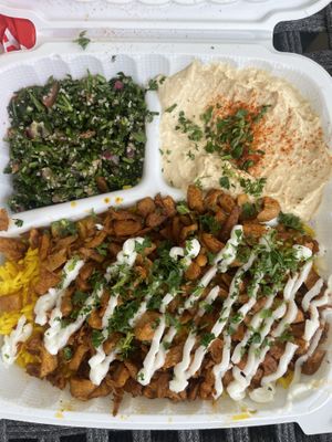 Vegan shawarma plate   at Shawarma Guys in San Diego
