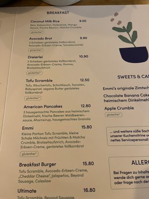 Menu   at Emmi's Kitchen - Schwabing in Munich