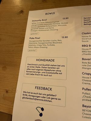 Menu   at Emmi's Kitchen - Schwabing in Munich