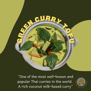 This is green curry with tofu. It's the famous thai curry. at Spring Rolls Lanta in Koh Lanta