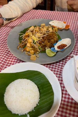 Vegan pad thai + tofu  at Spring Rolls Lanta in Koh Lanta