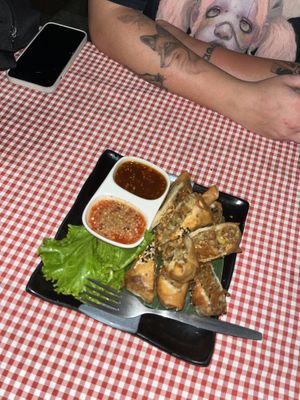 Fried vegetables spring rolls  at Spring Rolls Lanta in Koh Lanta