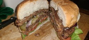 Vegan burger at Big Apple Dive Resort in Puerto Galera