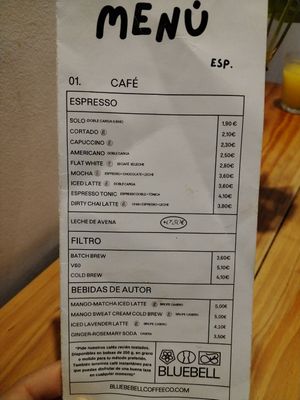 Carta1 at Bluebell Coffee Roasters in Valencia