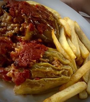 Stuffed peppers  at Gorgona Seafood Restaurant in Rhodes