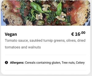 vegan menu 2  at Basils in Brussels